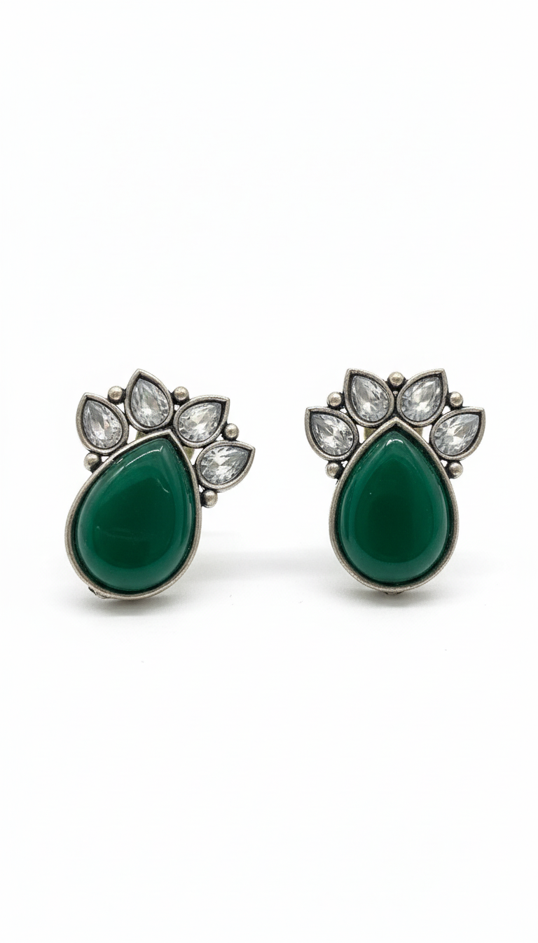 Monalisa Style green stone earrings
